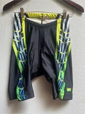 Vintage 90s Nike Padded Cycling Bike Shorts Neon Geometric Sz Large
